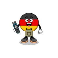 Cartoon Illustration of germany flag as a barber man vector