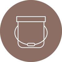Bucket Line Circle Background Icon vector
