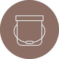 Bucket Line Circle Background Icon vector