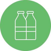 Milk Bottles Line Circle Background Icon vector