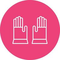 Hand Gloves Line Circle Background Icon vector