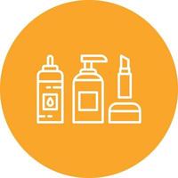 Cosmetics Line Circle Background Icon vector