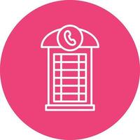 Phone Booth Line Circle Background Icon vector