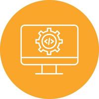 Code Settings Line Circle Background Icon vector