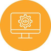 icono de fondo de círculo de línea de configuración de código vector