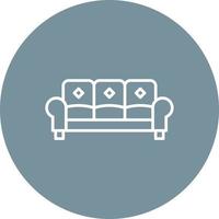 Sofa Line Circle Background Icon vector