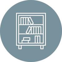 Bookshelf Line Circle Background Icon vector