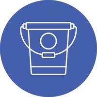 Water Bucket Line Circle Background Icon vector