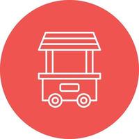 Food Cart Line Circle Background Icon vector