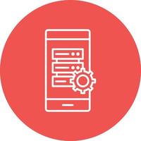 Smartphone Database Line Circle Background Icon vector