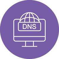 DNS Line Circle Background Icon vector