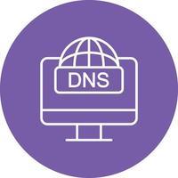 DNS Line Circle Background Icon vector