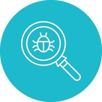 Bug Search Line Circle Background Icon vector