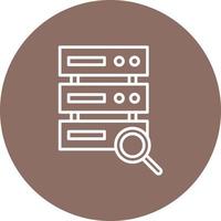 Search Database Line Circle Background Icon vector