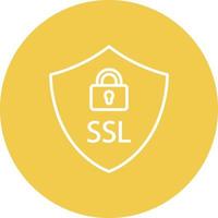 SSL Line Circle Background Icon vector