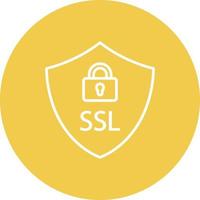 SSL Line Circle Background Icon vector