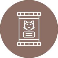 Cat Food Line Circle Background Icon vector