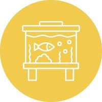 Fish Tank Line Circle Background Icon vector