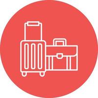 Luggage Line Circle Background Icon vector