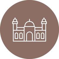 Mosque Line Circle Background Icon vector