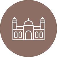 Mosque Line Circle Background Icon vector