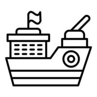 Gunboat Line Icon vector