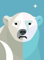 geométrico lindo oso polar colorido vector