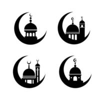 plantilla de ilustración de vector de icono de mezquita