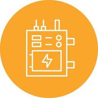 Fuse Box Line Circle Background Icon vector