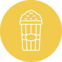 Popcorn Line Circle Background Icon vector