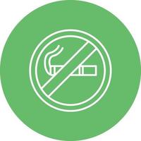 No Smoking Line Circle Background Icon vector