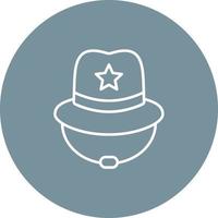 Cowboy Hat Line Circle Background Icon vector