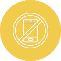 No Phone Line Circle Background Icon vector