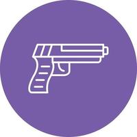 Gun Line Circle Background Icon vector