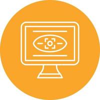 Security Monitors Line Circle Background Icon vector