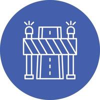 Road Block Line Circle Background Icon vector