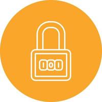 Number Padlock Line Circle Background Icon vector