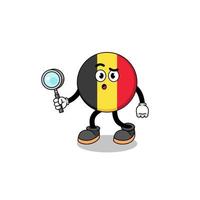 Mascot of belgium flag searching vector