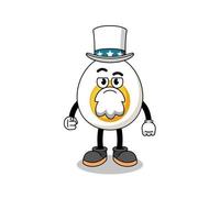 Illustration of boiled egg cartoon with i want you gesture vector