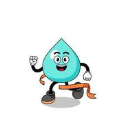 Mascot cartoon of water running on finish line vector