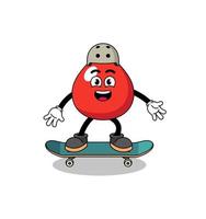 blood mascot playing a skateboard vector