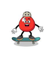 mascota de sangre jugando una patineta vector