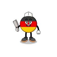 mascota de la bandera de alemania como carnicero vector