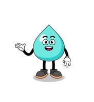 water cartoon with welcome pose vector