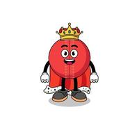 Mascot Illustration of cricket ball king vector