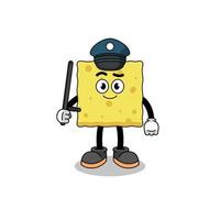 Cartoon Illustration of sponge police vector