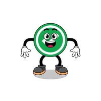 check mark cartoon with surprised gesture vector