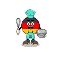 ilustración de la bandera de alemania como chef de panadería vector