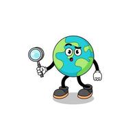 Mascot of earth searching vector