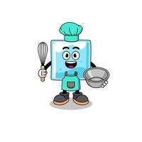 Illustration of ice block as a bakery chef vector